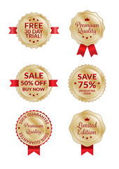 Wall Mural - gold badges/labels