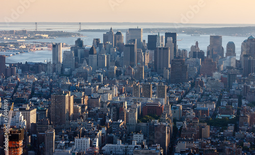Naklejka samoprzylepna Widok z lotu ptaka centrum manhattan, nyc.