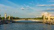 Alexandre III bridge (Pont Alexandre III) during dramatic sunset