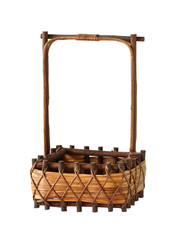 Wall Mural - Wicker gift basket isolated on white background
