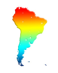 world map on white background. map of south america