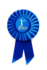 Wall Mural - circular pleated blue winners rosette