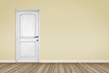 Wall Mural - Empty Room / Wooden Floor with Door