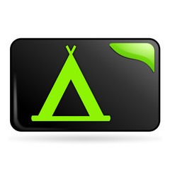 Sticker - camping sur bouton web rectangle vert