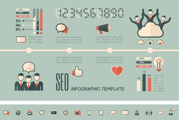 Wall Mural - social media infographic template.