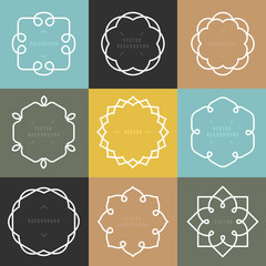 Aufkleber - Vector set of outline emblems and badges