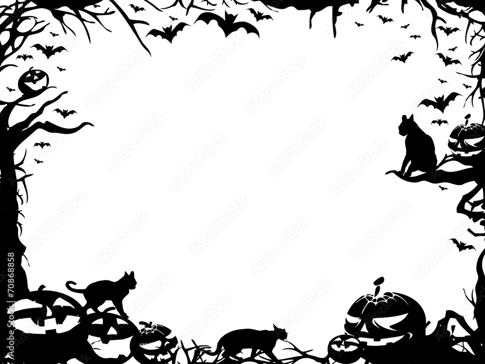 Halloween frame border isolated on white Stock Illustration | Adobe Stock