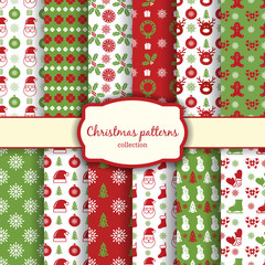  christmas seamless patterns set