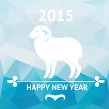 Happy New Year 2015 Poster With Sheep