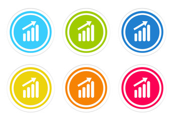 Wall Mural - set of rounded colorful icons with success symbol