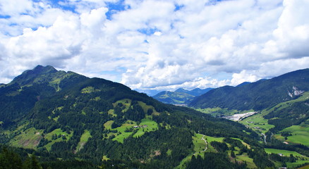 Canvas Print - Alps Mountains seen from Leogang Park Adventure, Austria