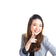 © Mckyartstudio - Woman pointing and looking to the side