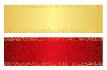 Wall Mural - Luxury golden and red gift certificate with swirl pattern