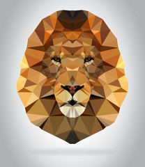 Wall Mural - Lion head vector isolated geometric illustration