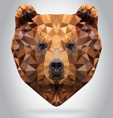 Wall Mural - Grizzly Bear head vector isolated geometric illustration
