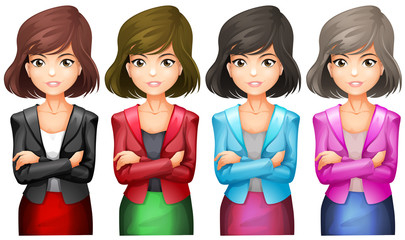 Wall Mural - Office girls in different uniforms