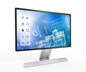 3D design software on computer screen