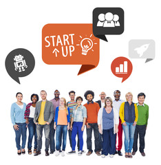 Sticker - Diverse People and Startup Business Concept