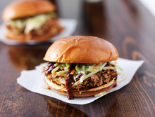 Two Pulled Pork Barbecue Sandwiches