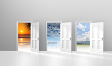 Choice Of Doors Opening To Vacation Destinations