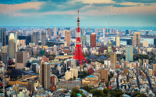 Zdjęcie XXL Widok miasta Tokio widoczne na horyzoncie