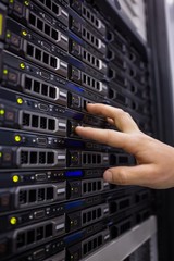 Poster - Technician working on server tower