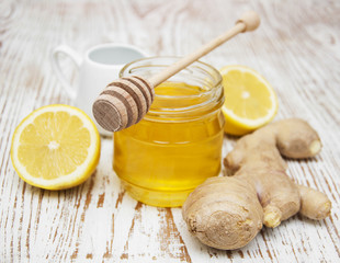 Sticker - honey,  lemon and ginger