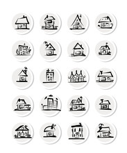 Set Of  Houses, Sketch For Your Design