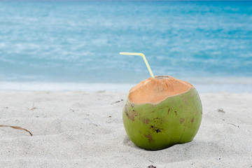 coconut cocktail, seashore