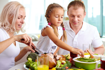 Canvas Print - Family at dinner