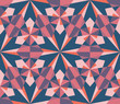 Seamless geometric red pink kaleidoscope  pattern background