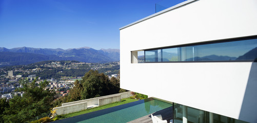 Wall Mural - Modern house, with pool