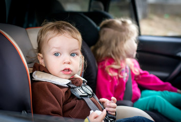 small children in the car