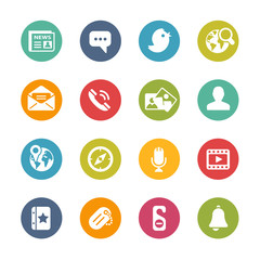 Wall Mural - social icons -- fresh colors series