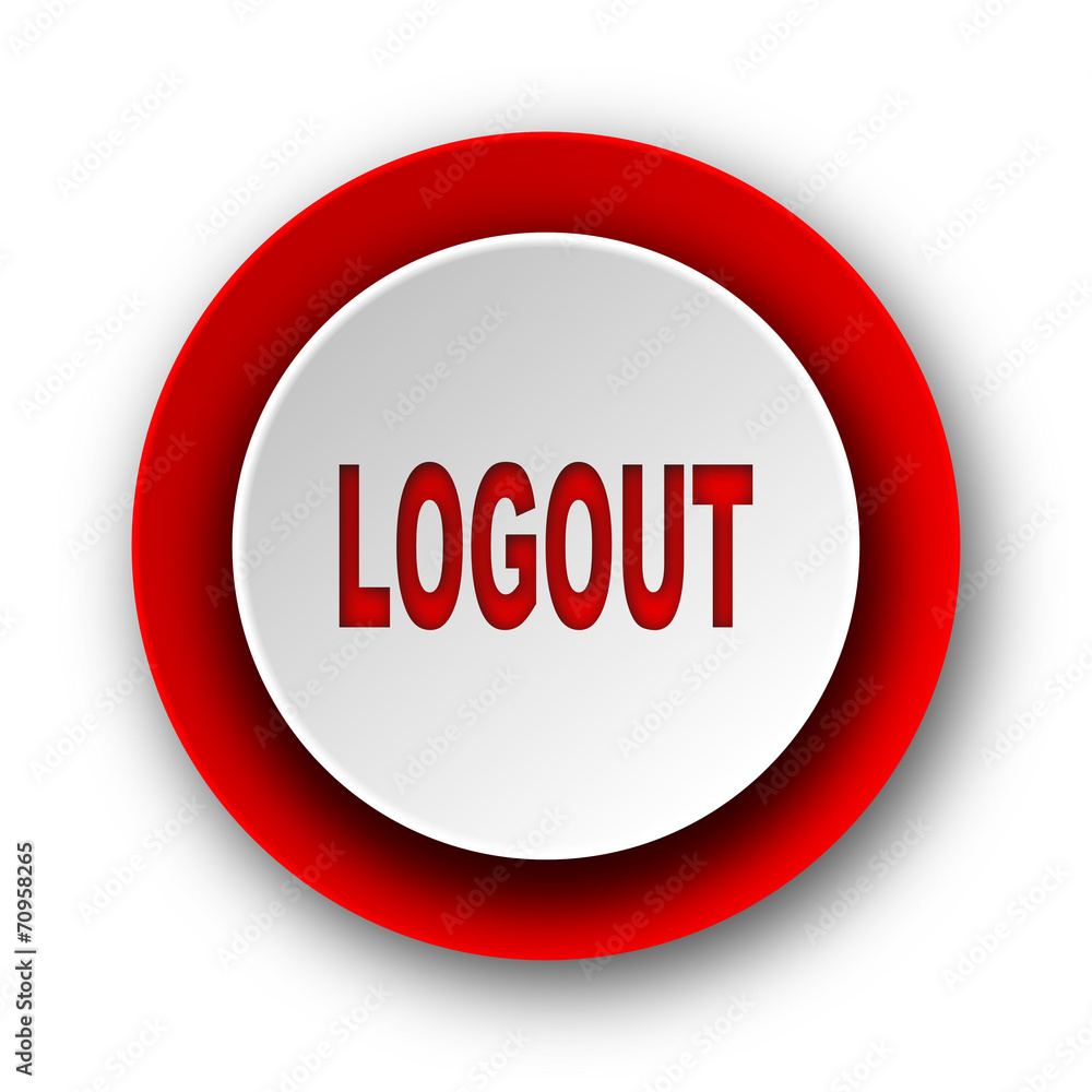 logout red modern web icon on white background