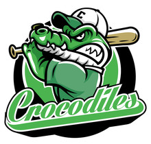 Crocodile Baseball Mascot