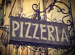 Vintage pizzeria sign in Venice Italy