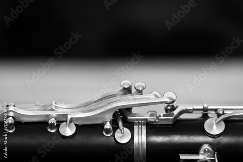 Cuadros en Lienzo Fragment clarinet in black and white