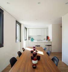 Interior of modern apartment furnished, dining room