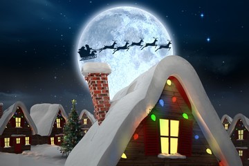 Aufkleber - Composite image of cute christmas village