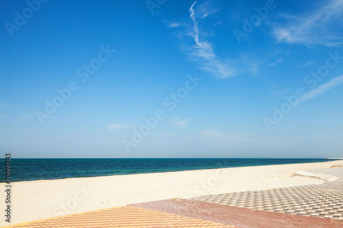 Sandy Beach With Decorative Pavement Ras Tanura Saudi Arabia