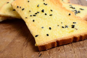 Wall Mural - crispbread with margarine and sesame