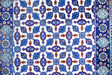  Macro view of tiles in Rustem Pasa Mosque, Istanbul