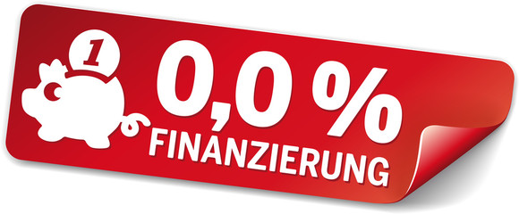 Wall Mural - Label 0,0 Prozent Finanzierung mit Sparschwein