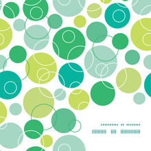 Vector Abstract Green Circles Frame Corner Pattern Background