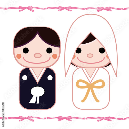 和装結婚式のイラスト リボン背景 Stock Illustration Adobe Stock