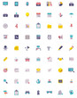 Flat business and office  icon set