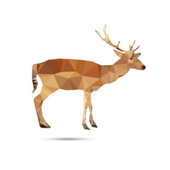 Wall Mural - Deer abstract isolated on a white backgrounds, vector