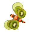 Healthy eating. Dragonfly made of vegetables and fruits,
