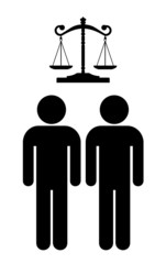 Sticker - Couple d'hommes devant la Justice